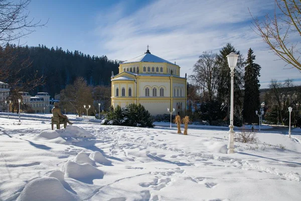 Римсько Католицької Церкви Успіння Богородиці Невеликий Курортного Міста Маріанські Лазні — стокове фото