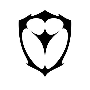 Whi izole element tasarımı için basit soyut kabile kalkanı