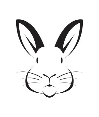 Boyama için düz tarzda Soyut sevimli tavşan