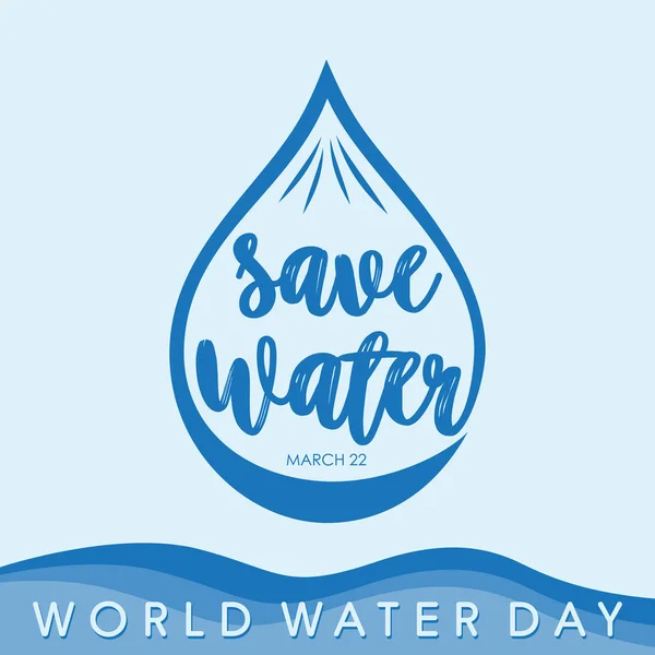 World Water Day letter with color blue — Stock Vector
