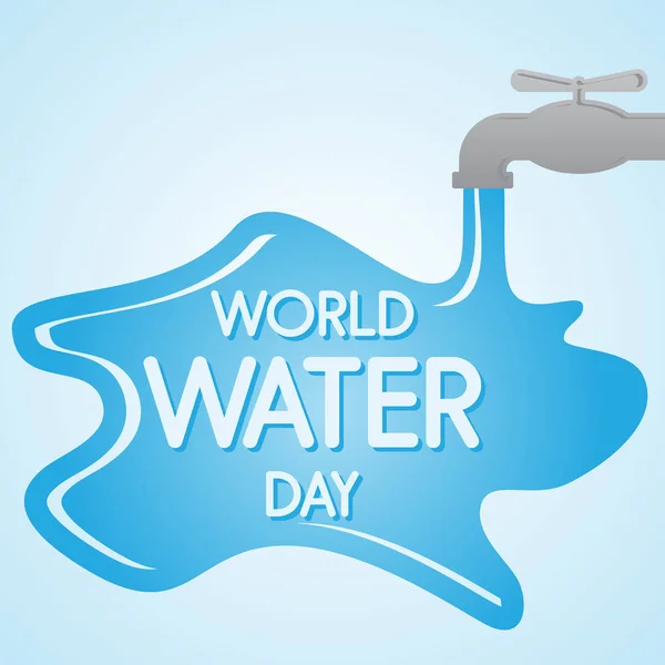 World Water Day letter on the water background — Stock Vector