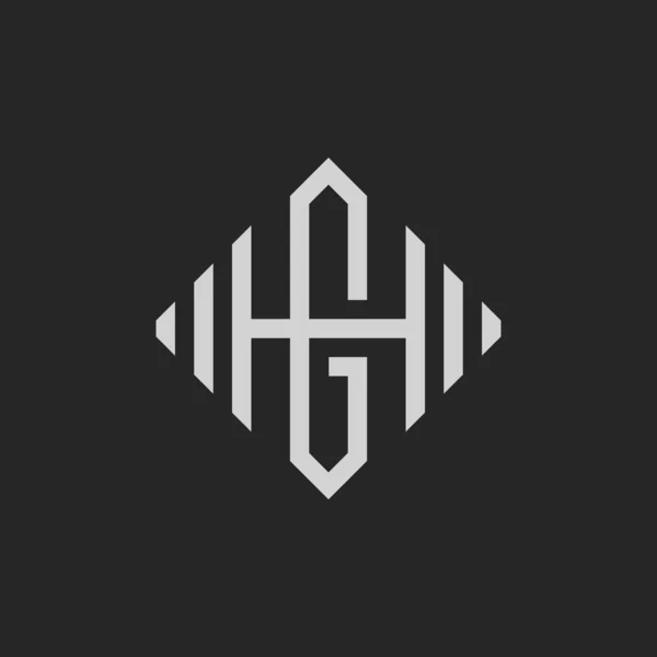Hg 或 Gh 字母平面样式设计矢量插图符号 — 图库矢量图片