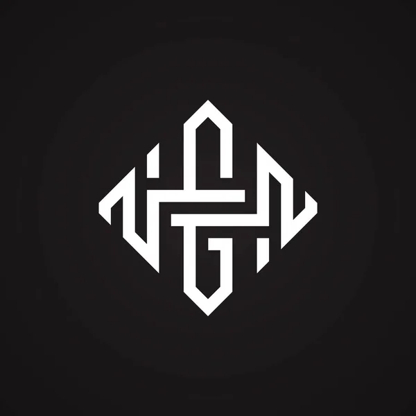 HG ou GH letra em forma de símbolo de ilustração vetorial de design quadrado — Vetor de Stock