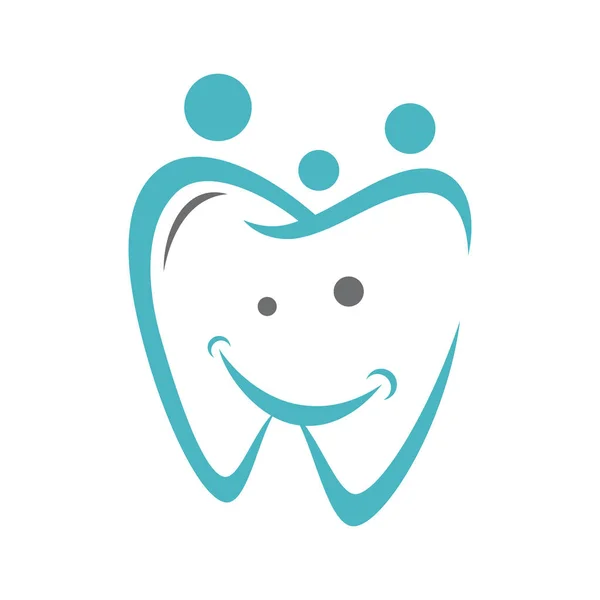 Símbolo de dente para dentista com cor azul no fundo branco —  Vetores de Stock