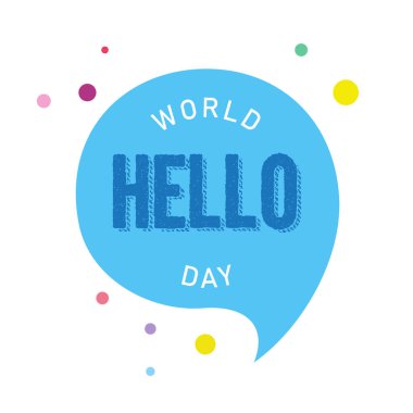 Renkli nokta ile Dünya Hello gün vektör arka plan