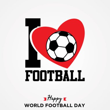 Dünya futbolu konsept vektör pankartı için futbolu seviyorum.