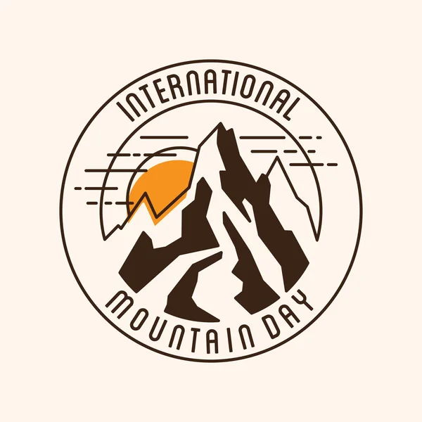 Icon of mountains for International Mountain Day in a linear style — Stock Vector