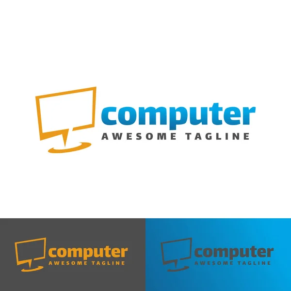 Digital Computer Logo Template — Stock Photo, Image