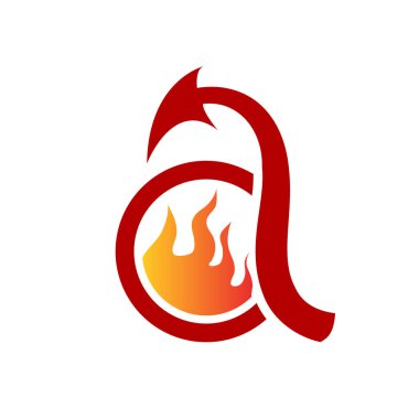 Şeytanın sembolü A harfi alevle 