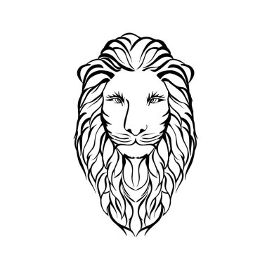 Vahşi Aslan Vektör Simgesi Logo Şablonu