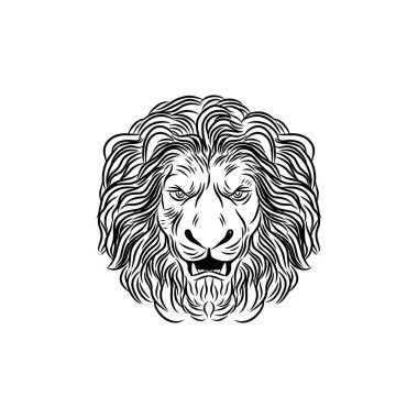 Vahşi Aslan Vektör Simgesi Logo Şablonu