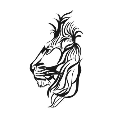 Vahşi Aslan Vektör Simgesi Logo Şablonu