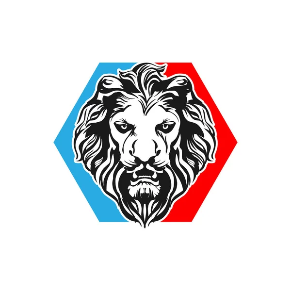 Modèle de logo d'icône de vecteur de lion sauvage — Image vectorielle