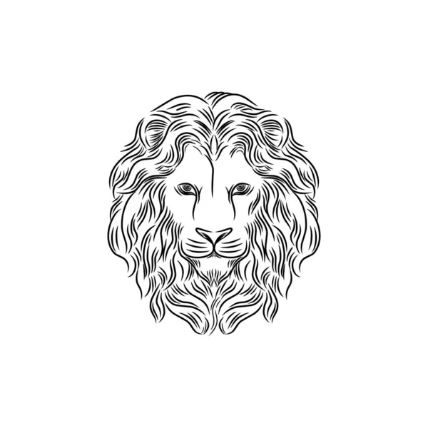 Modèle de logo d'icône de vecteur de lion sauvage — Image vectorielle