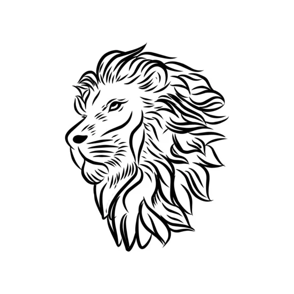 Modèle de logo d'icône de vecteur de lion sauvage — Image vectorielle