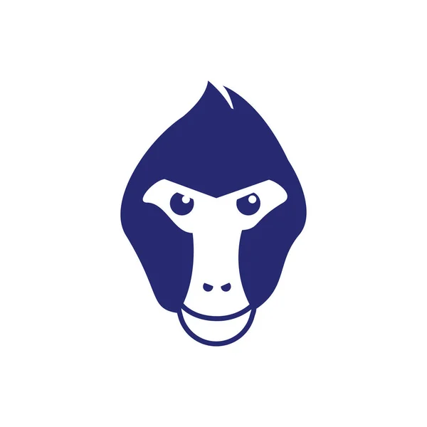 Maymun logosu / maymun kafası logosu tasarımı — Stok Vektör