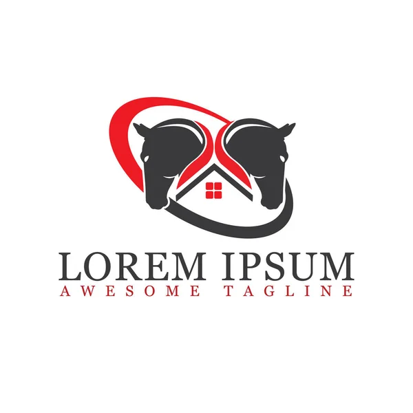 Horse and roof house logo design template.