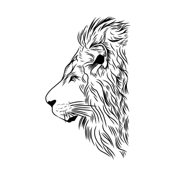 Plantilla de logotipo de icono de vector de León salvaje —  Fotos de Stock
