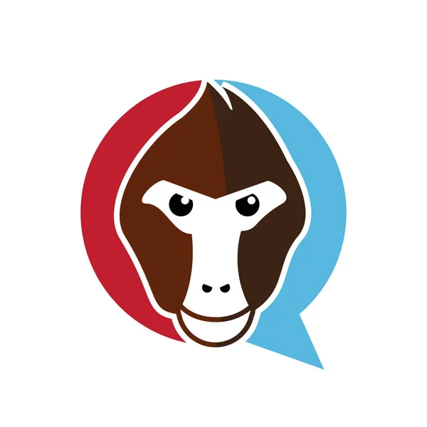 Monkey logotyp / aphuvud logotyp design — Stockfoto