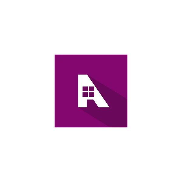 紫の四角形の背景にイラスト窓の文字記号 あなたの最もよいビジネス記号のための簡単な手紙記号 ベクトル図 Eps Eps — ストックベクタ