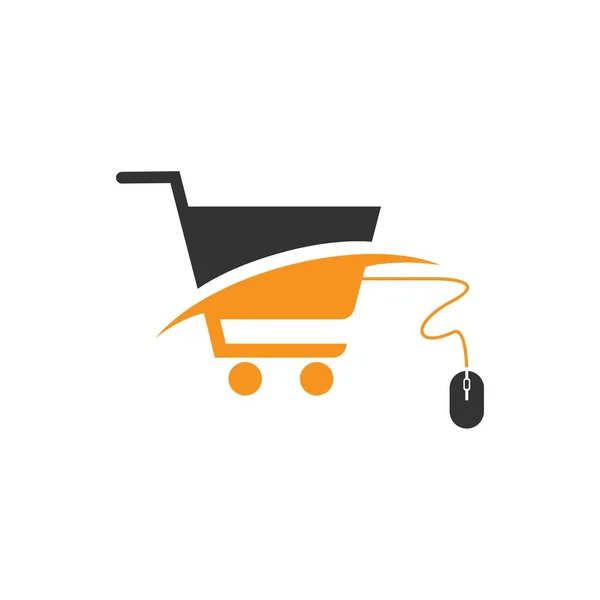 Online Winkel Logo Ontwerp Vector Illustratie Mobiel Online Shopping Logo — Stockvector