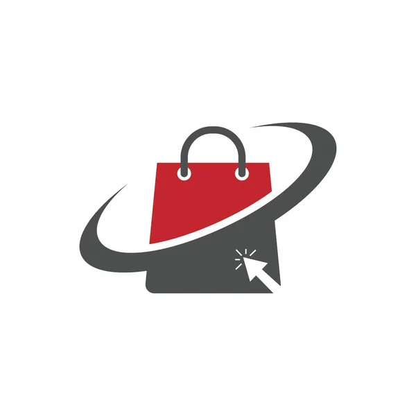 Online Shop Logo Design Vektor Illustrtaion Mobil Online Shopping Logotyp — Stock vektor