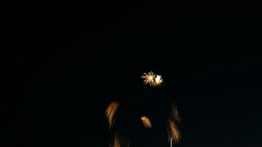 Selam dinamik tamamlanması şehir günü bitirmek büyük gece gökyüzü üzerinde havai fişek patlamaları