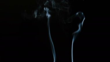 Tütsü duman siyah bir arka plan üzerinde kıvrılıp