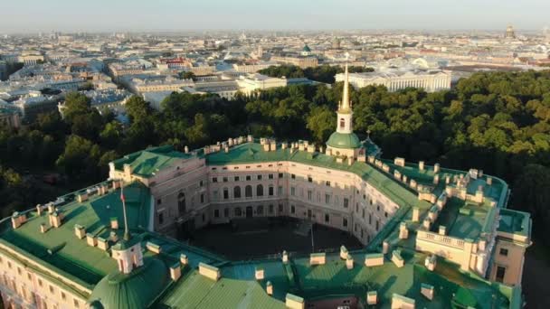 Panorama of palace reminding classical Europe architecture — Stock Video
