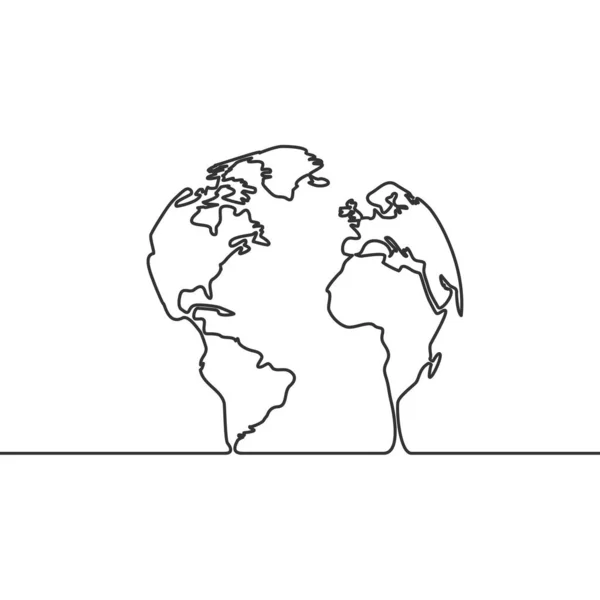 Vektorový Obraz Kontinuální Kreslící Koule Země — Stockový vektor
