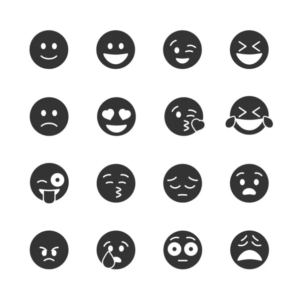 Imagen Vectorial Del Conjunto Iconos Emoticonos — Vector de stock