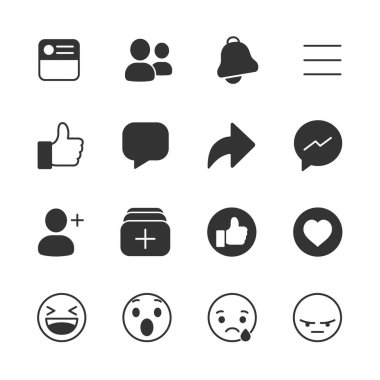 Ayarlanmış İnternet simgelerinin vektör resmi.