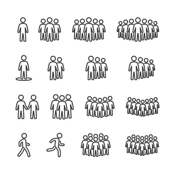 Vector Image Set People Line Icons — Stock Vector