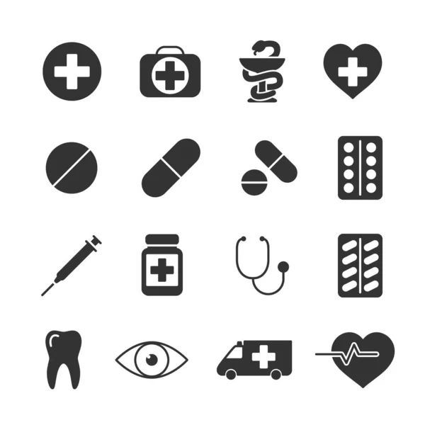 Vector Image Set Medical Icons — Stock Vector
