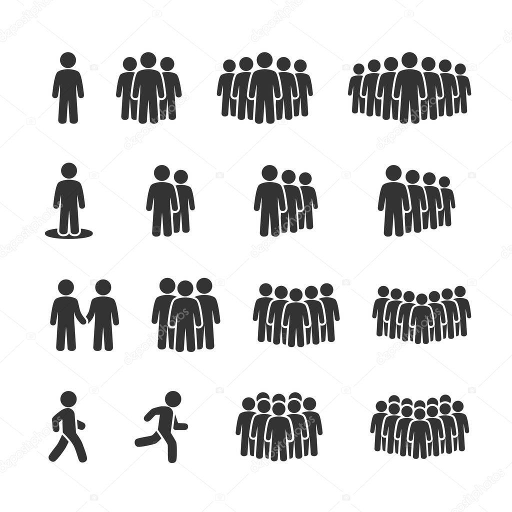 Vector image set of people icons.