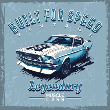 Vector illüstrasyon, yapay zeka, harflerle bestelenmiş klasik bir araba. Dekorasyon için sanat, baskılar, vs..