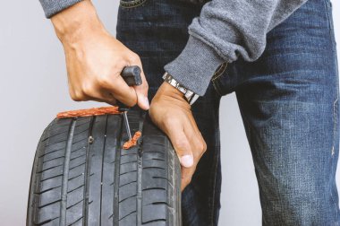 Düz otomobil lastiği tamir takımı, lastik tak tamir takımı için tubeless lastik ile tamir adam.