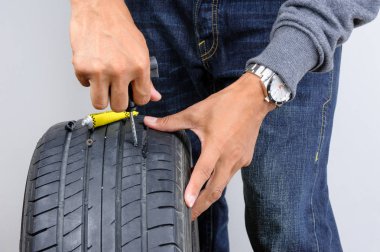 Düz otomobil lastiği tamir takımı, lastik tak tamir takımı için tubeless lastik ile tamir adam.