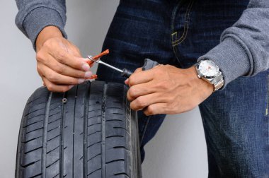 Düz otomobil lastiği tamir takımı, lastik tak tamir takımı için tubeless lastik ile tamir adam.