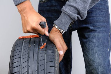 Düz otomobil lastiği tamir takımı, lastik tak tamir takımı için tubeless lastik ile tamir adam.