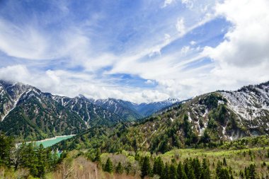 Güzel doğa Kurobedaira İstasyonu çevresinde. Kurobedaira kanalıdır füniküler ve teleferik istasyonuna Tateyama, Toyama ili, Japonya.