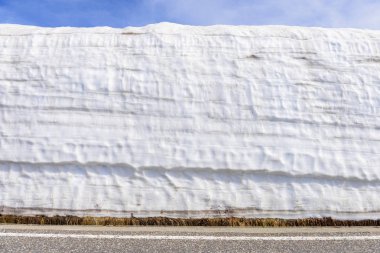 Tateyama, Toyama, Japan Murodo, kar koridor. Murodo Tateyama Kurobe alp rota boyunca en yüksek noktasıdır.