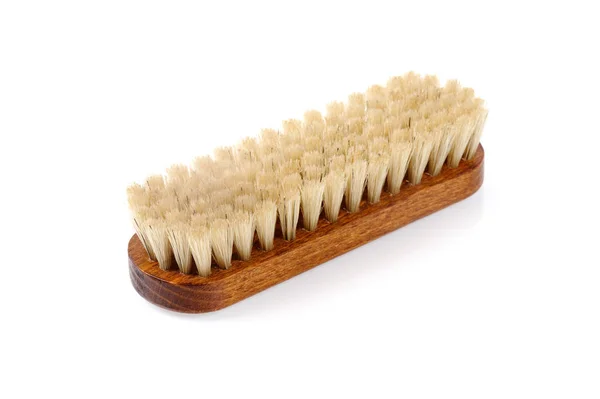 Horsehair Brush Isolated White Background Horsehair Brush Leather Shoe Polishing — Stock Photo, Image