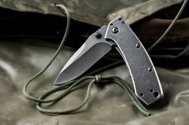 Paslanmaz çelik çakı blackwash ile bitirmek bıçak ve kolu