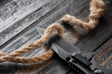 Paslanmaz çelik çakı blackwash ile bitirmek bıçak ve kolu