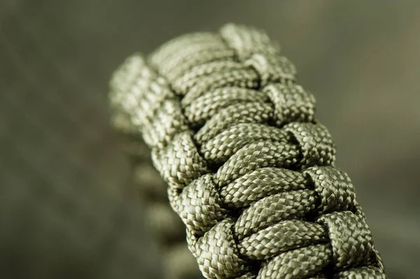 Flätad grön Paracord — Stockfoto