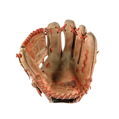 beyaz üzerinde beyzbol eldiveni