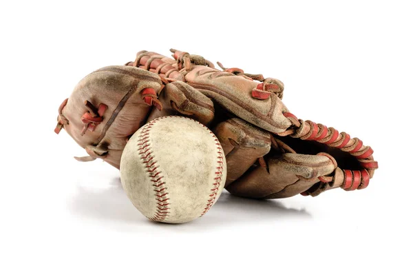 Guanto da baseball sopra bianco — Foto Stock