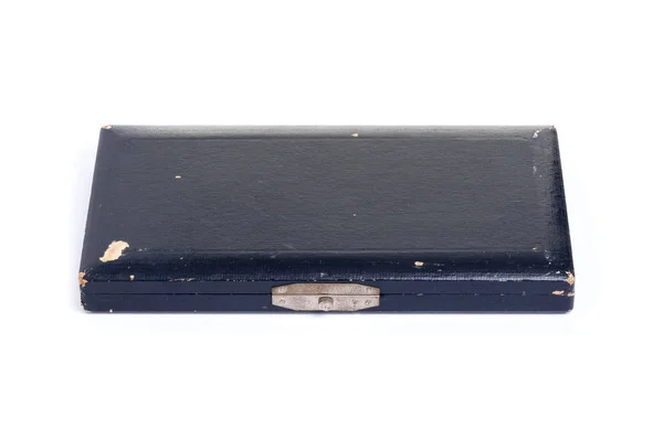 Vintage blue wooden toolbox — стоковое фото