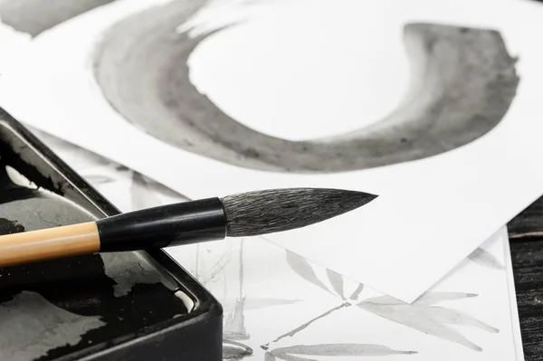 Closeup writing brush — Stock Photo, Image